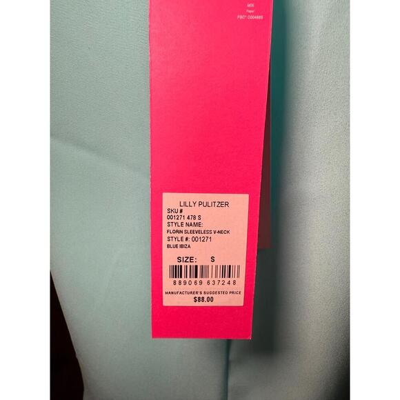 NWT Lilly Pulitzer Womens Small Light Blue Layered V-Neck Reversible Tank - Picture 9 of 9
